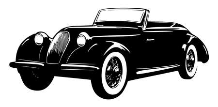 old vintage car isolated on white backgroundのイラスト素材