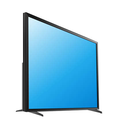 Black LED tv television screen blank on white background vectorのイラスト素材