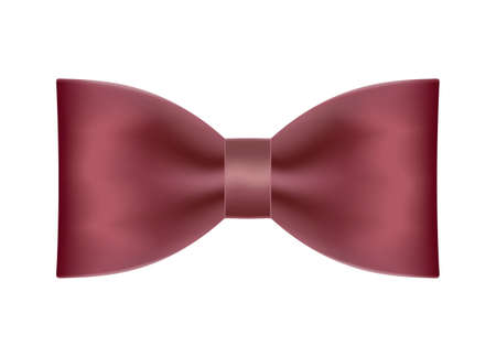 Decorative red bow. Vector bow for page decor isolated on white.のイラスト素材