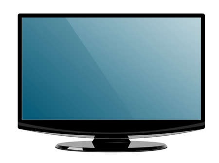 Computer display with blank screen. Front view. Isolated on white background vector.のイラスト素材