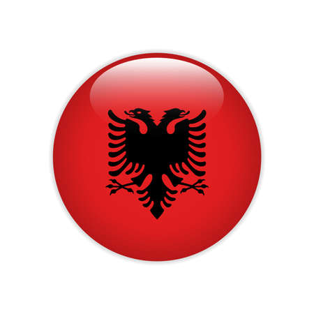 Albania flag on buttonのイラスト素材
