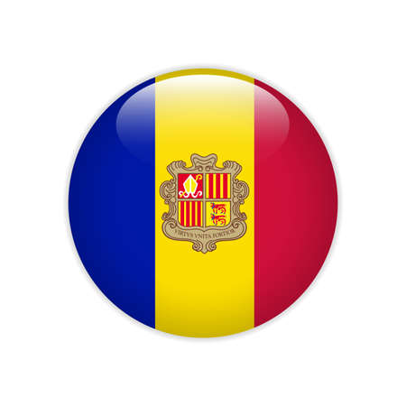 Andorra flag on buttonのイラスト素材