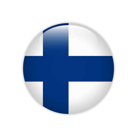 Finland flag on buttonのイラスト素材