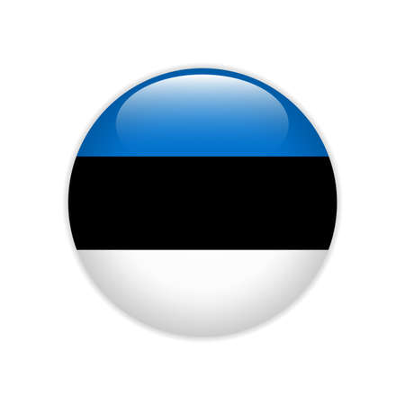 Estonia flag on buttonのイラスト素材