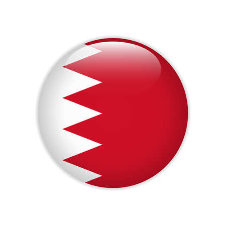 Bahrain flag on buttonのイラスト素材