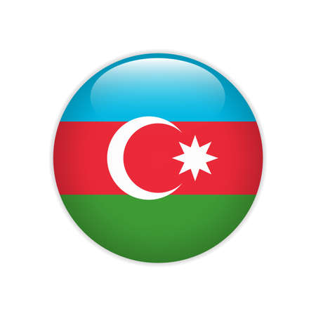 Azerbaijan flag on buttonのイラスト素材