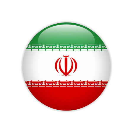 Iran flag on buttonのイラスト素材