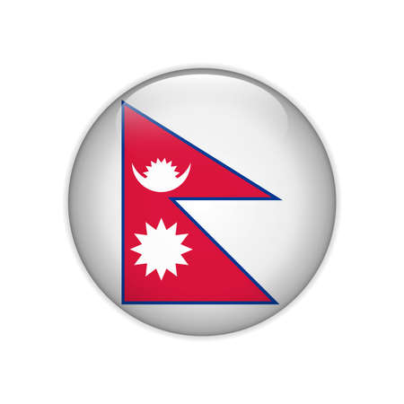 Nepal flag on buttonのイラスト素材