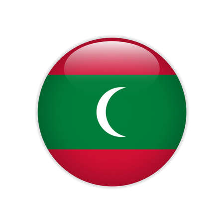 Maldives flag on buttonのイラスト素材
