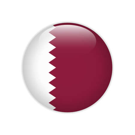 Qatar flag on buttonのイラスト素材