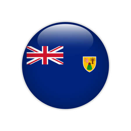 Turks and Caicos Islands flag on buttonのイラスト素材