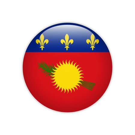 Guadeloupe flag on buttonのイラスト素材