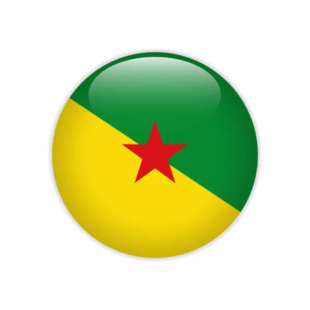 French Guiana flag on buttonのイラスト素材