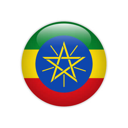 Ethiopia flag on buttonのイラスト素材