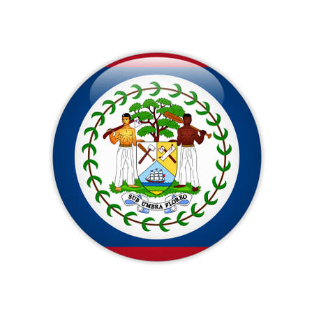 Belize flag on buttonのイラスト素材