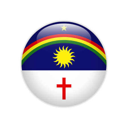 Flag Bandeira de Pernambuco on buttonのイラスト素材