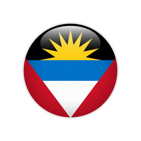 Flag Antigua and Barbuda buttonのイラスト素材