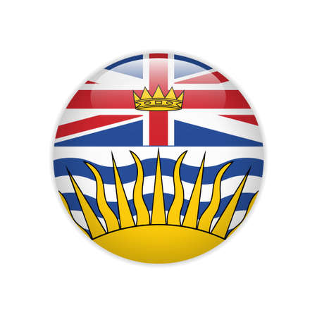 Flag British Columbia buttonのイラスト素材