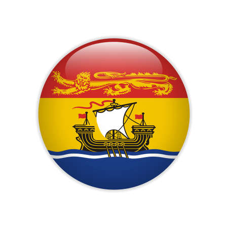 Flag New Brunswick buttonのイラスト素材