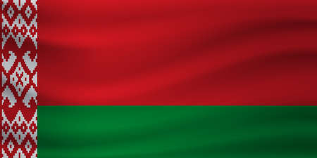 Waving flag of Belarus. Vector illustrationのイラスト素材