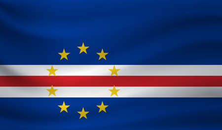 Waving flag of Cabo Verde. Vector illustrationのイラスト素材