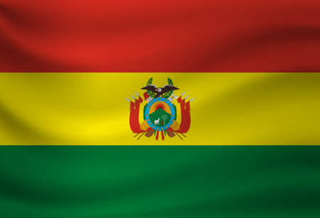 Waving flag of Bolivia. Vector illustrationのイラスト素材
