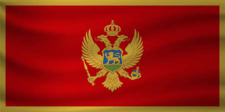 Waving flag of Montenegro. Vector illustrationのイラスト素材