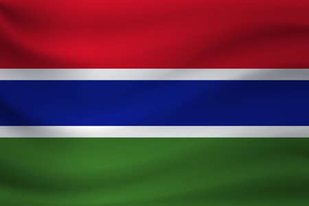 Waving flag of Gambia. Vector illustrationのイラスト素材