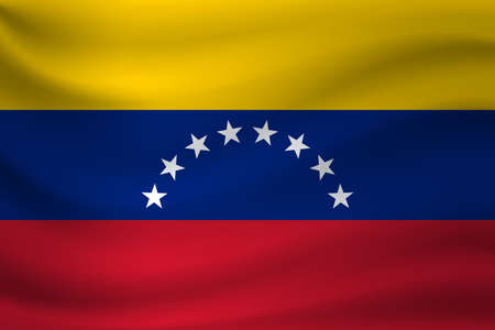 Waving flag of Venezuela. Vector illustrationのイラスト素材