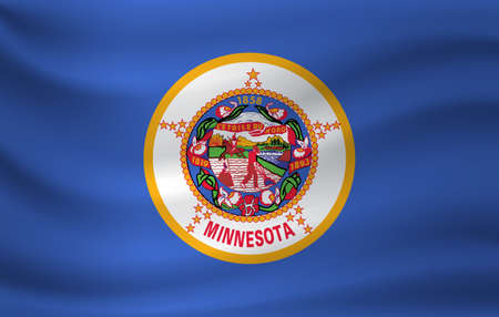 Waving flag of Minnesota. Vector illustrationのイラスト素材