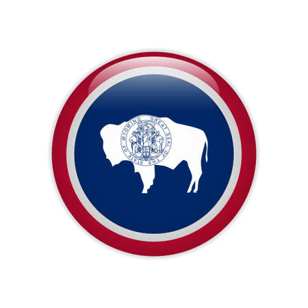 Flag Wyoming buttonのイラスト素材