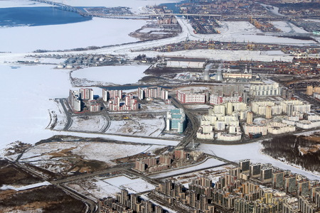 City from a birds eye view. Saint-Petersburg. Russiaの写真素材