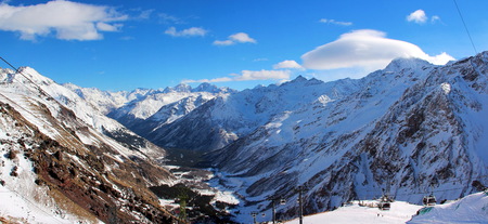 The snowy peaks of the Caucasus Mountains Elbrusの写真素材