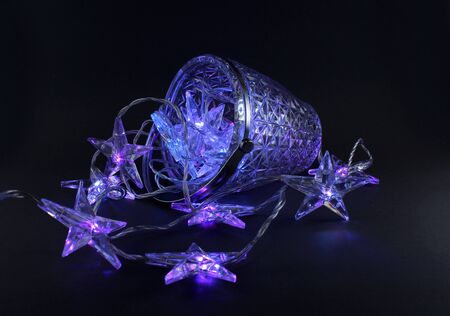 Abstract color lights of Christmas decoration garlandの写真素材