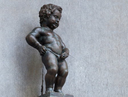 Close Up from Manneken Pis statue in Brussels, Belgium  This statue is landmark of Brussels and due to repeated thefts only the replica is exposed のeditorial素材