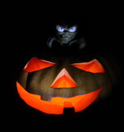 Scary Halloween Pumpkinの写真素材