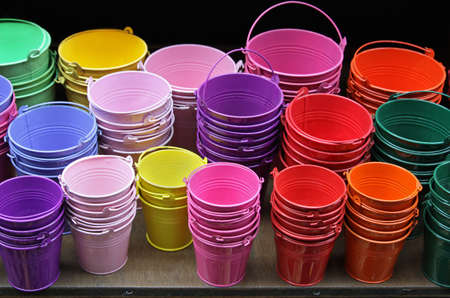 Colorful Bucketsの写真素材