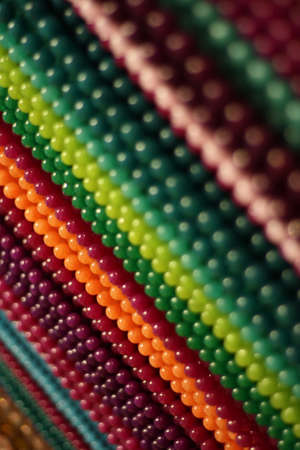 Rainbow of gemstones and beadsの写真素材