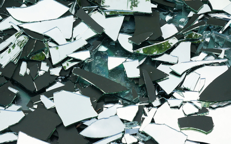 illegal dumping of Broken glass & mirrorの写真素材