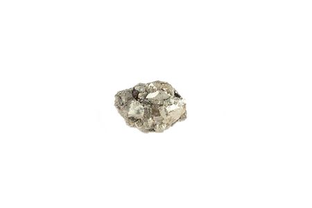 Nugget of pyrite (fool's gold) on white backgroundの写真素材