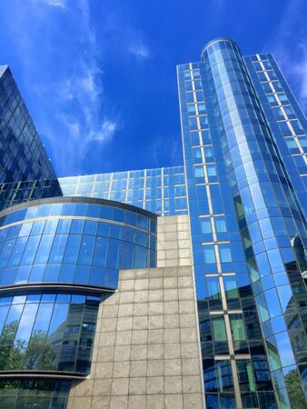 Office buildings in the European Parliament in European district in Brussels, Belgiumの素材
