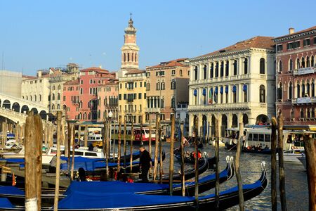 Gondolas and Italian architecture in Venice, the city for lovers.のeditorial素材