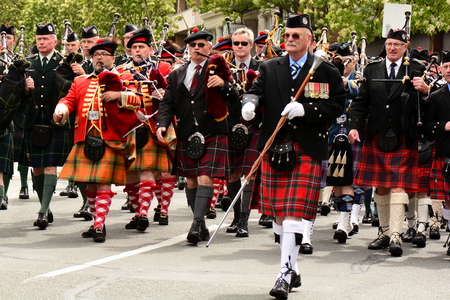 Highlands games parade in Victoria BC,2014.のeditorial素材