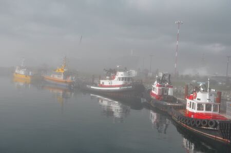 Ogden Point,Victoria BC,Canada and the tugboatsのeditorial素材
