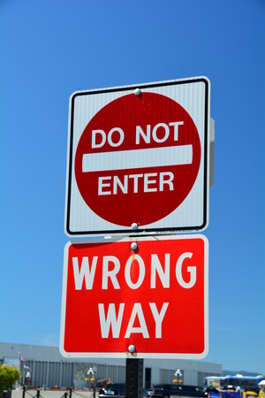 Do Not Enter wrong way sign.Traffic signの写真素材