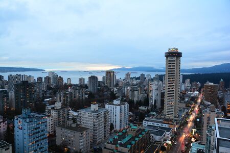 Vancouver skyline and English bay.の写真素材