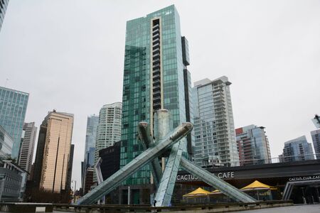 Vancouver skyline and cauldron.の写真素材