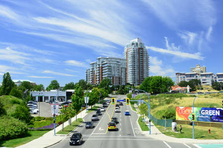 Esquimalt road in Victoria BC,Canada. Esquimalt road runs east to west and is a major artery in...