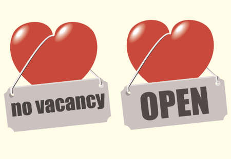 My heart is not free. My heart is open. A vector illustration. It is isolated on a yellow background.のイラスト素材