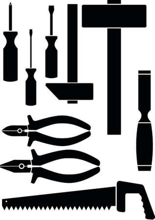 Set of the hand tool. A vector illustration. It is isolated on a white background.のイラスト素材
